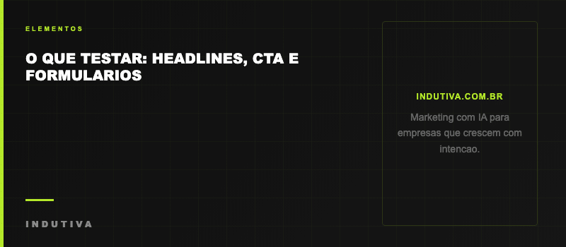 O que testar em landing pages - headlines CTA e formularios